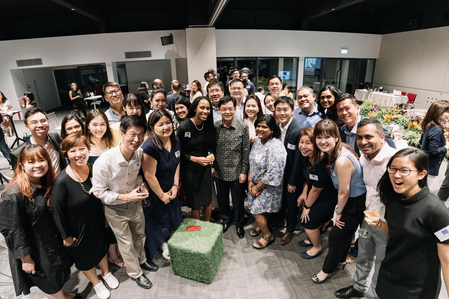 participants of conference taking a photo with DPM Heng Swee Keat