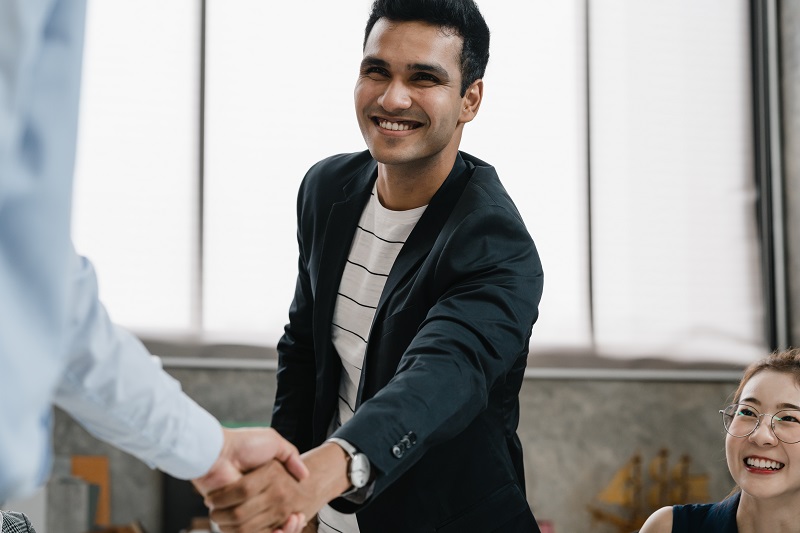 man shaking hands