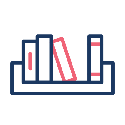 bookshelf of resources