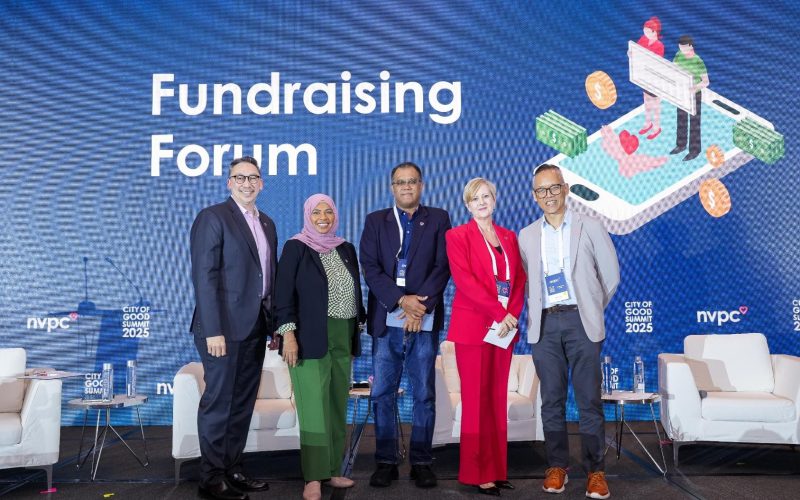 Panellists for the Fundraising Forum on stage